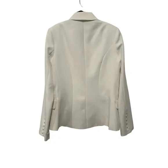 NWT L'AGENCE Kenzie White Size 6 Double Breast Blazer Jacket Office Lux Cotton